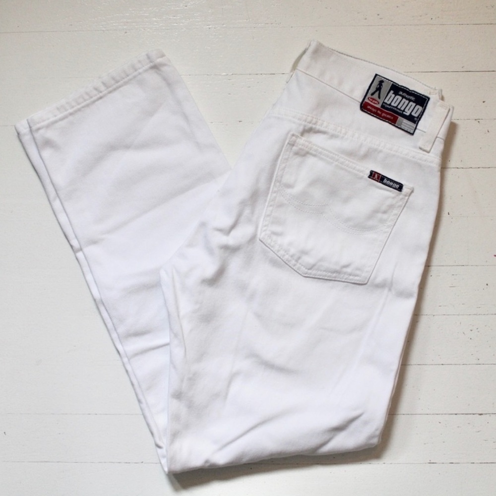 1990s Y2K Vintage Bongo White Jeans Straight Leg